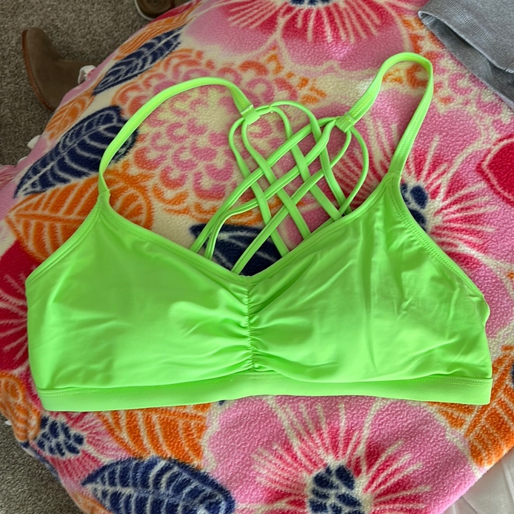 Splashletics exercise/ swim top neon green